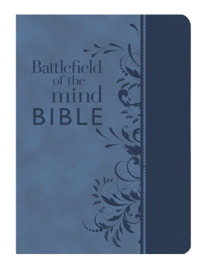 Amplified Battlefield Of The Mind Bible Blue Bonded Leather