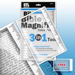 Magnifier-3 In 1 Bible Magnifier Value Pack (6x9)