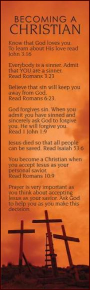 Becoming A Christian(Cross) - Bookmark (25-PKG)