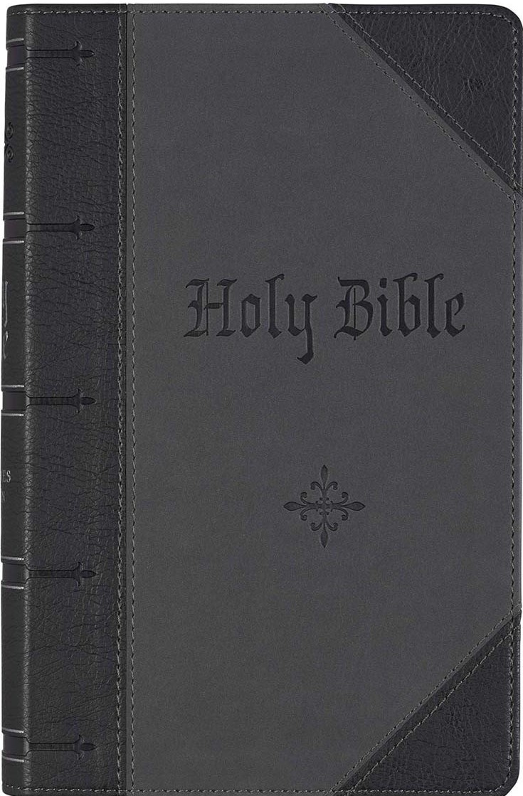 Black Two-tone Faux Leather Giant Print Bible Thumb Index