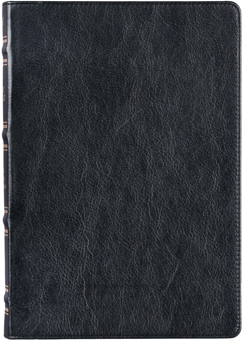 Black Full Grain Leather Large Print Thinline KJV Thumb Index