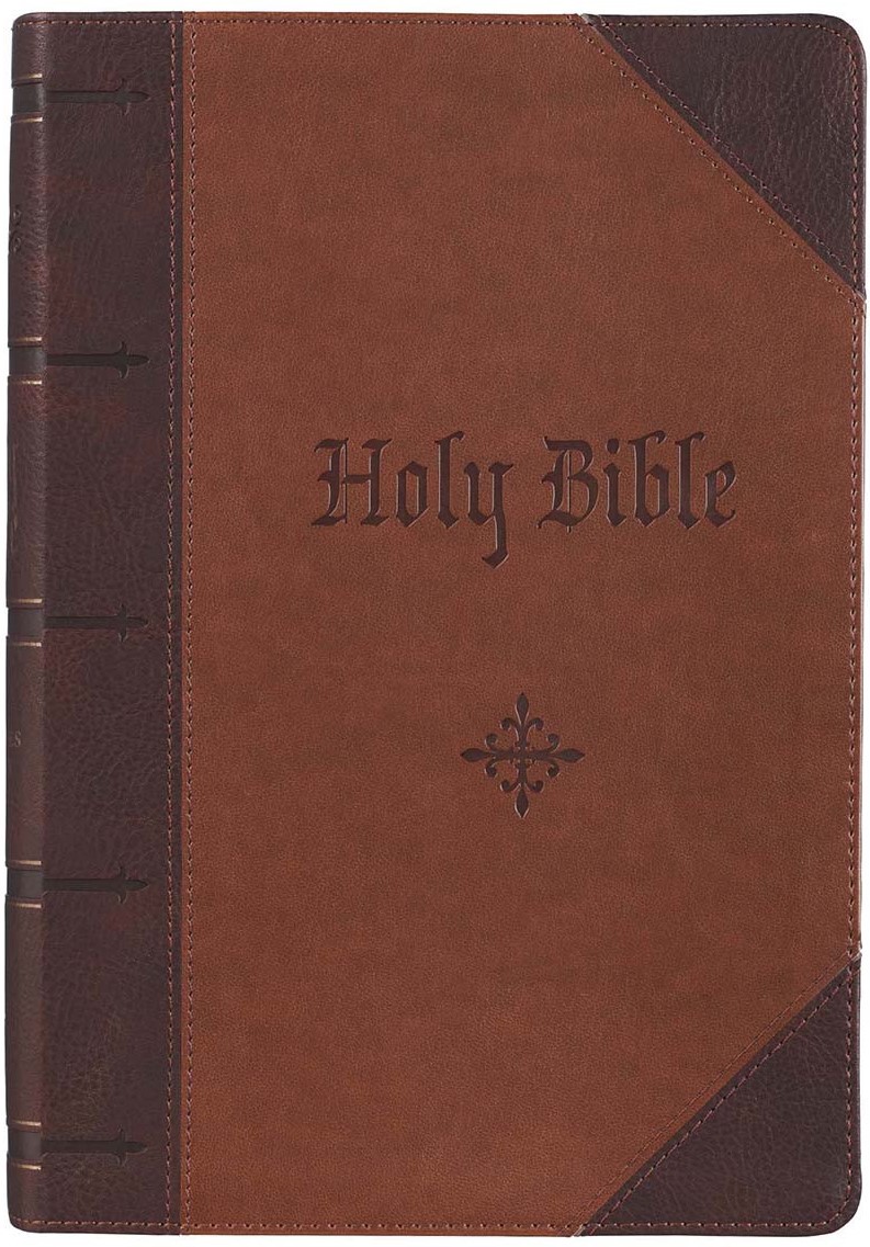 Two-tone Brown Faux Leather Giant Print Full-size KJV Bible