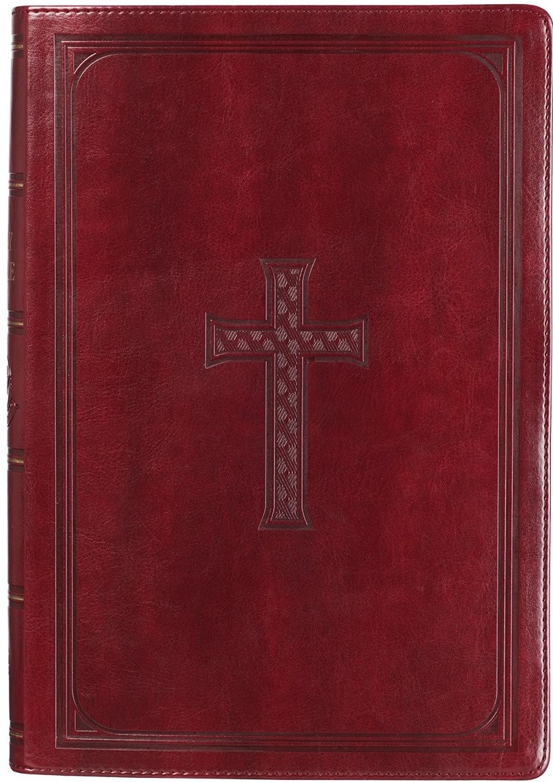 Burgundy Faux Leather Super Giant Print KJV Bible Thumb Index