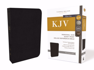 KJV Personal Size Giant Print Reference Bible Black Gen. Leather